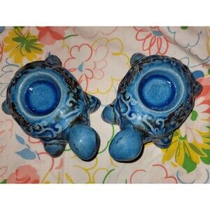 Set Of Two Porcelain Turtle Candle Holders